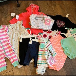 NWT 0-3 months baby girl lot